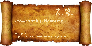 Krompaszky Magnusz névjegykártya